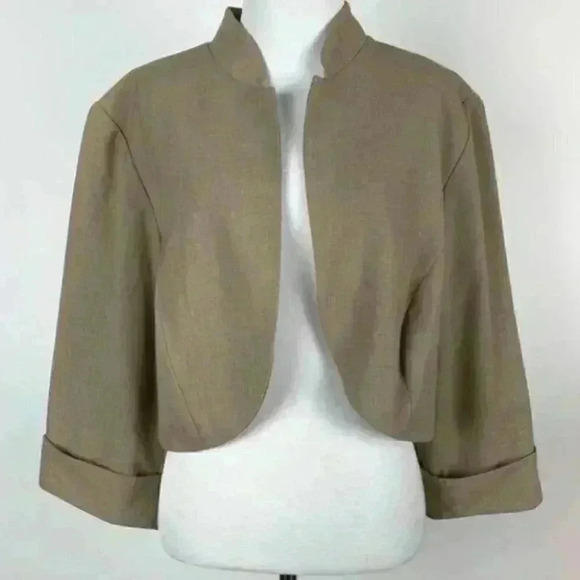 R&M Richards women’s shrug size 18W tan formal - Picture 1 of 9